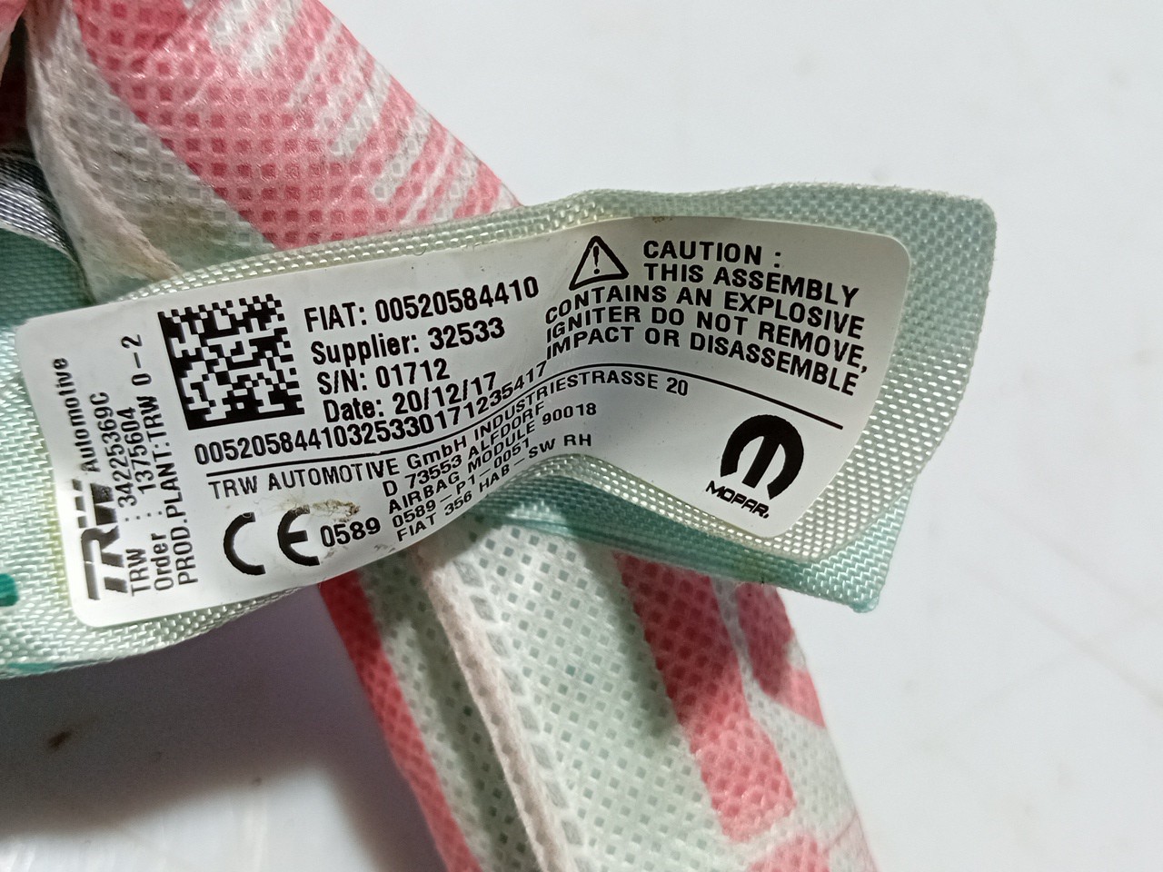 Airbag cortina direito FIAT Tipo Sedan (356_) Imagem-2