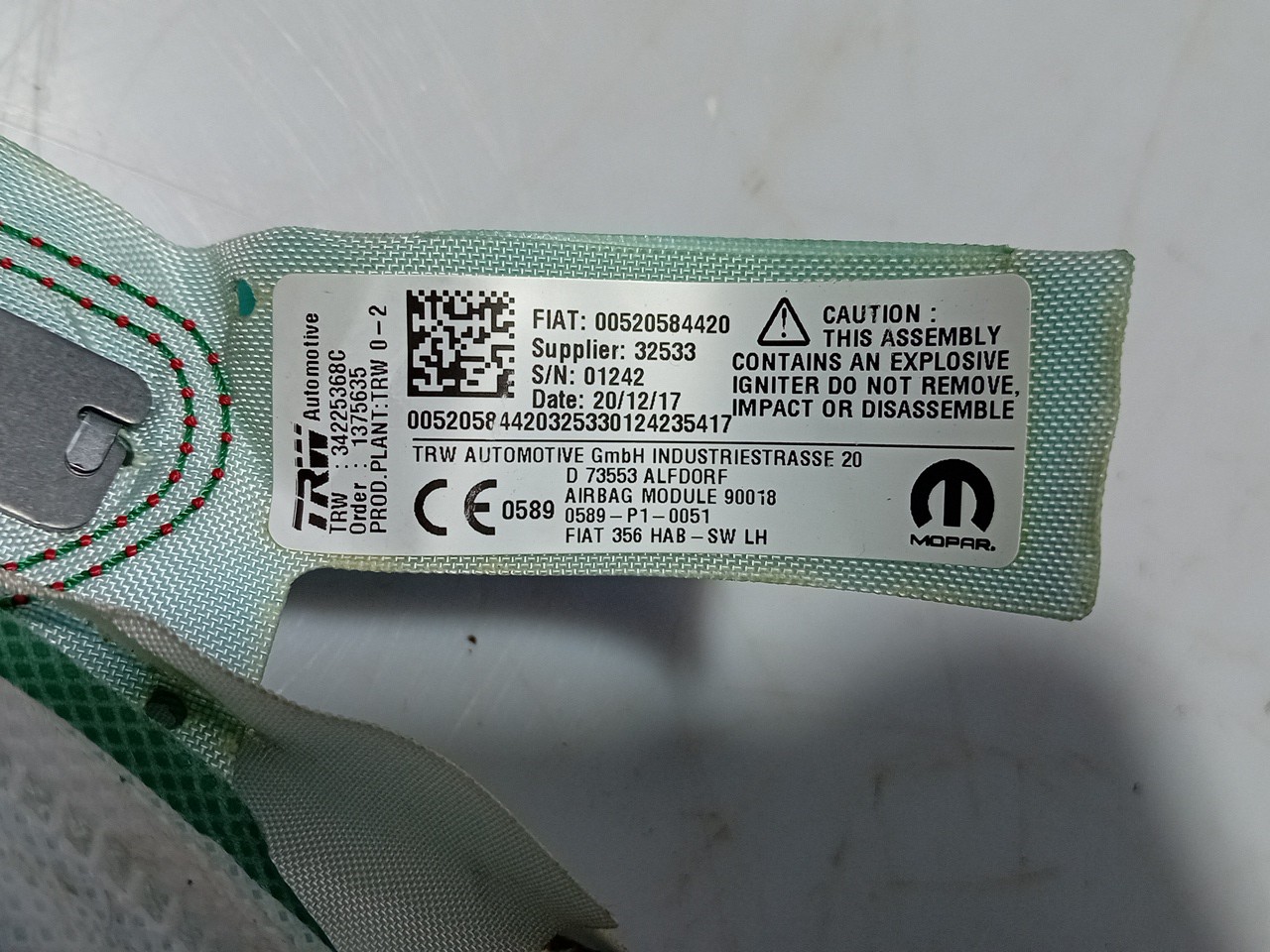 Airbag a Tendina Sinistra FIAT Tipo Sedan (356_) Imagem-2