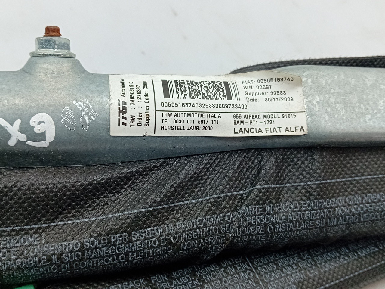 Right Curtain Airbag ALFA ROMEO Mito (955_) Imagem-2