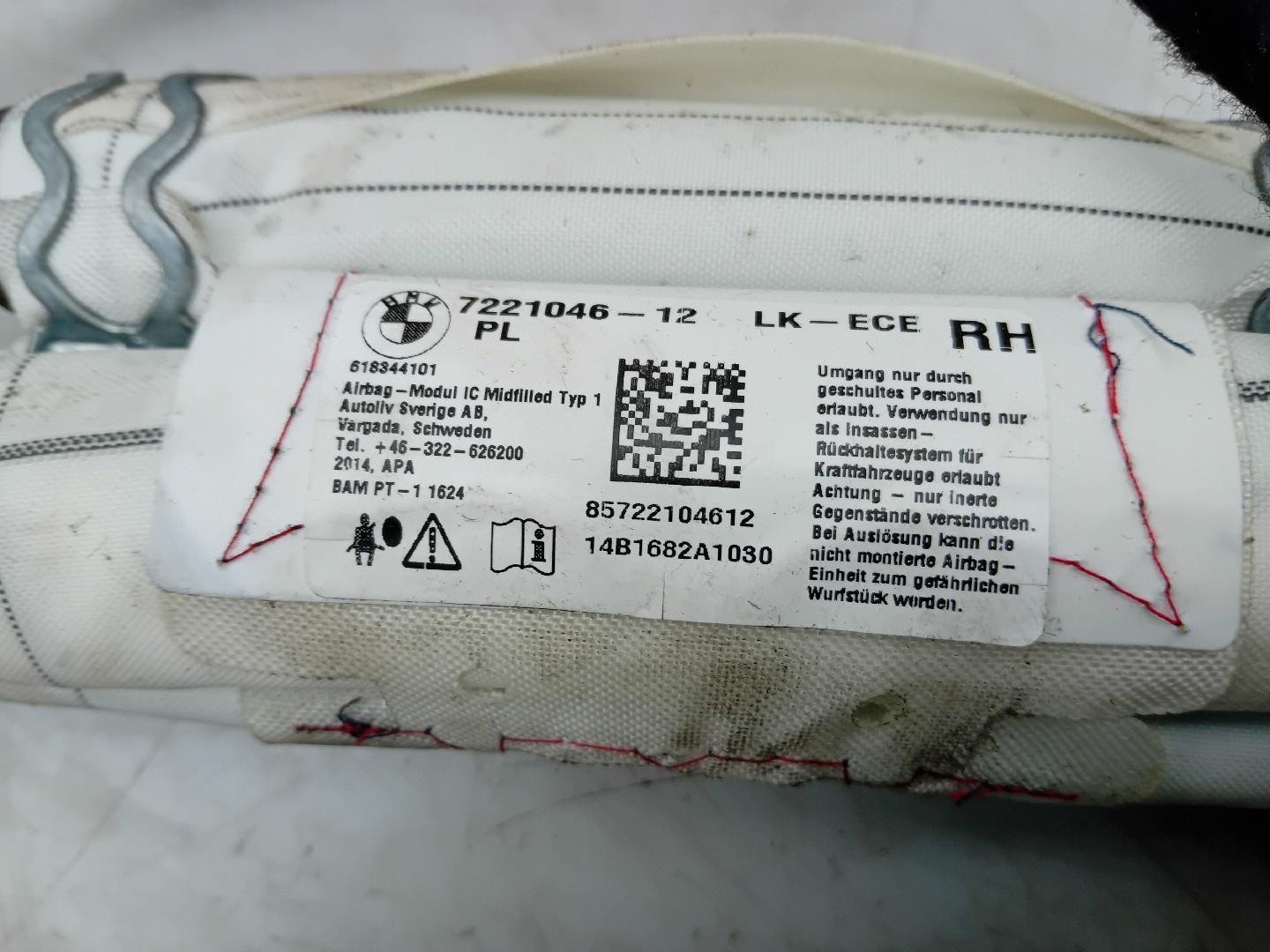 Right Curtain Airbag BMW 1 (F20) Imagem-2
