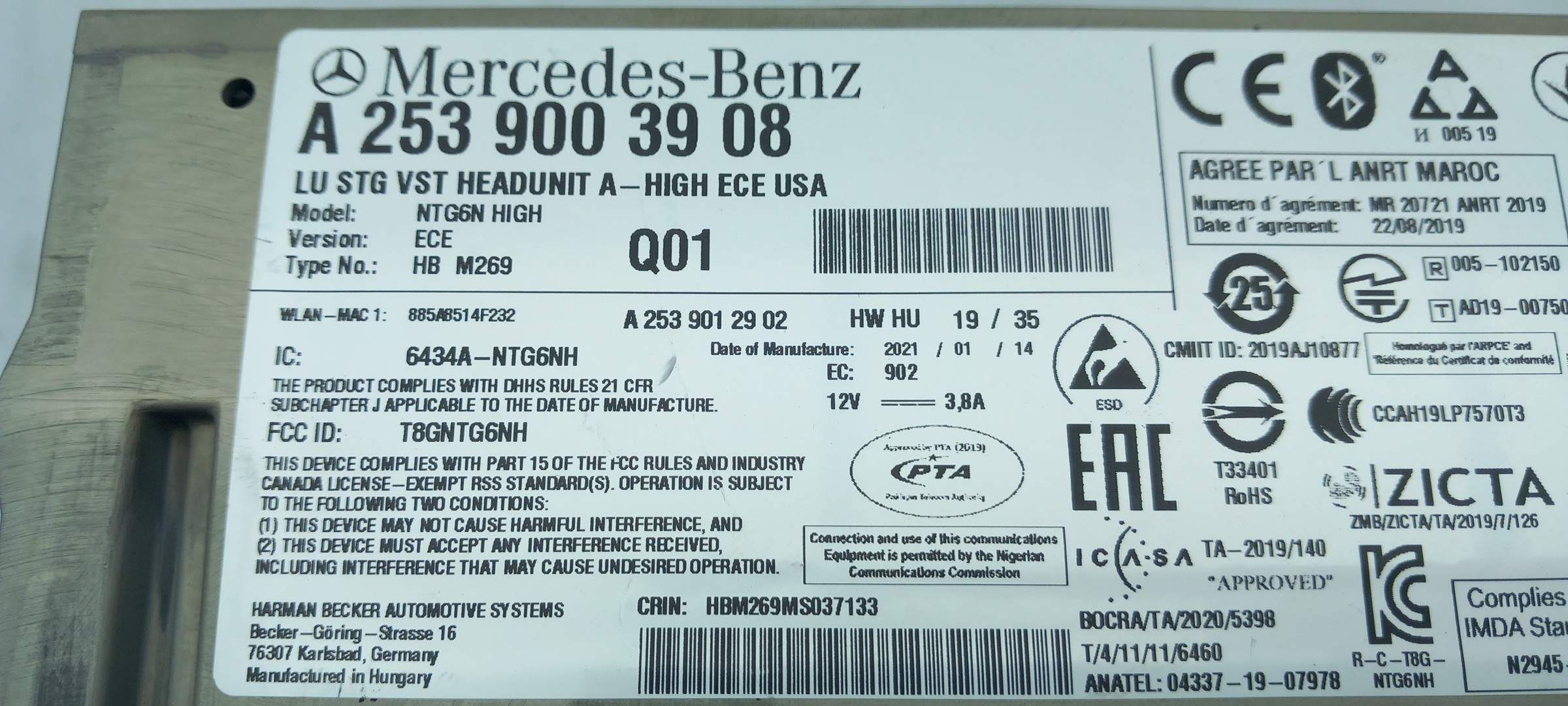 Radio / autorradio MERCEDES-BENZ GLC (X253) Imagem-3