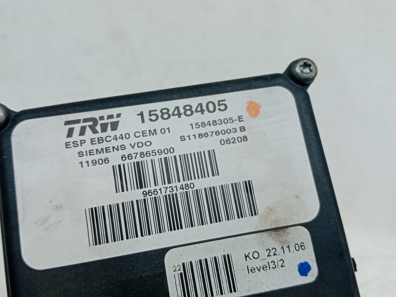 ABS control unit / ECU ABS PEUGEOT 407 Coupé (6C_) Imagem-4