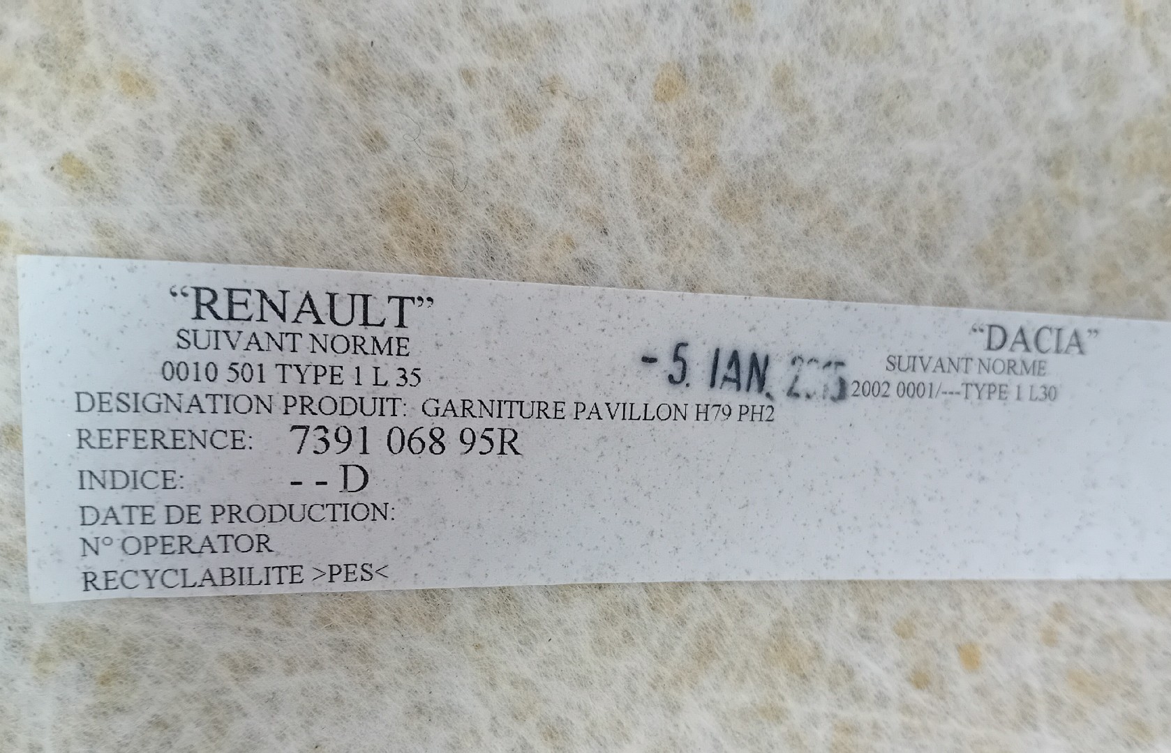 Revêtement de toit DACIA Duster (HS_) Imagem-1