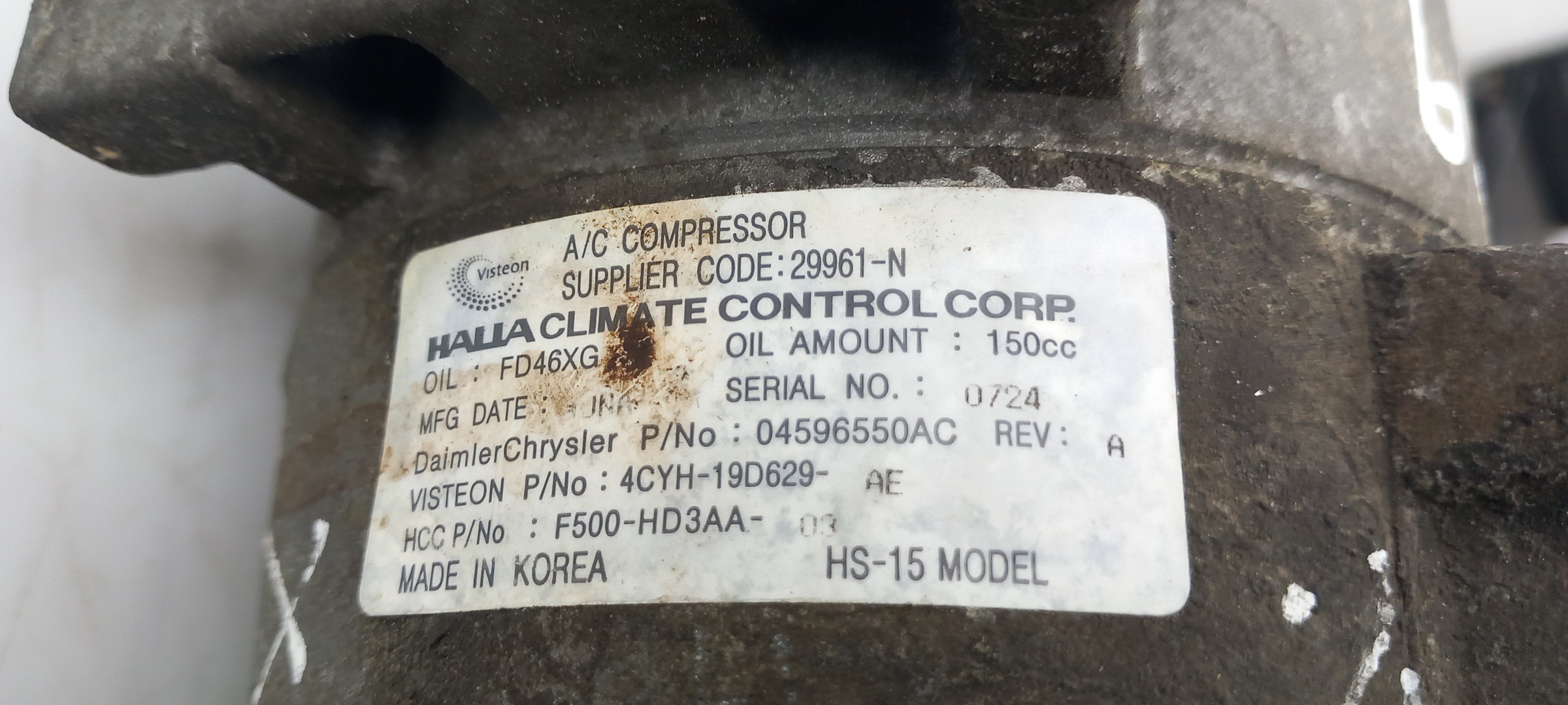 AC compressor CHRYSLER Sebring (JR) Imagem-4