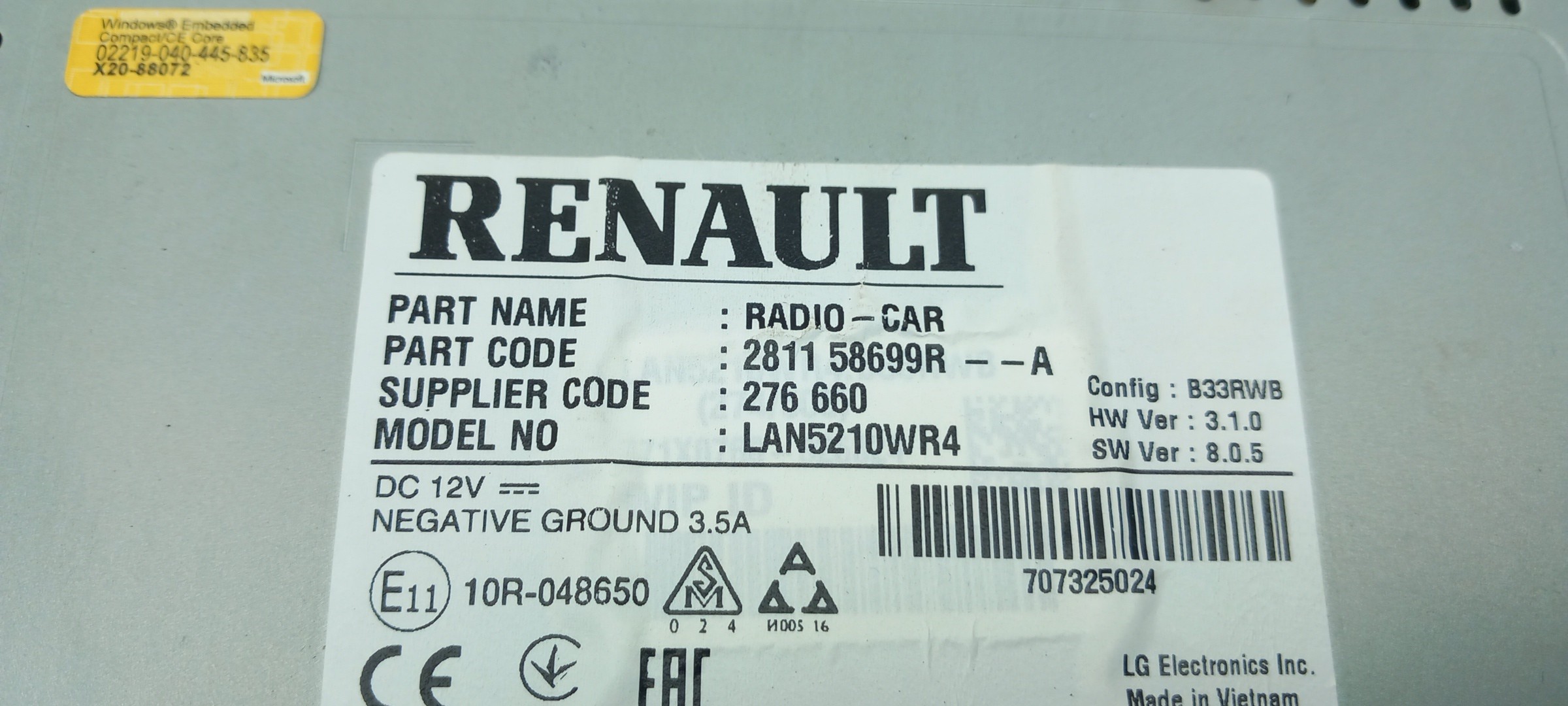 Display / schermo informazioni RENAULT Clio IV (BH_) Imagem-5