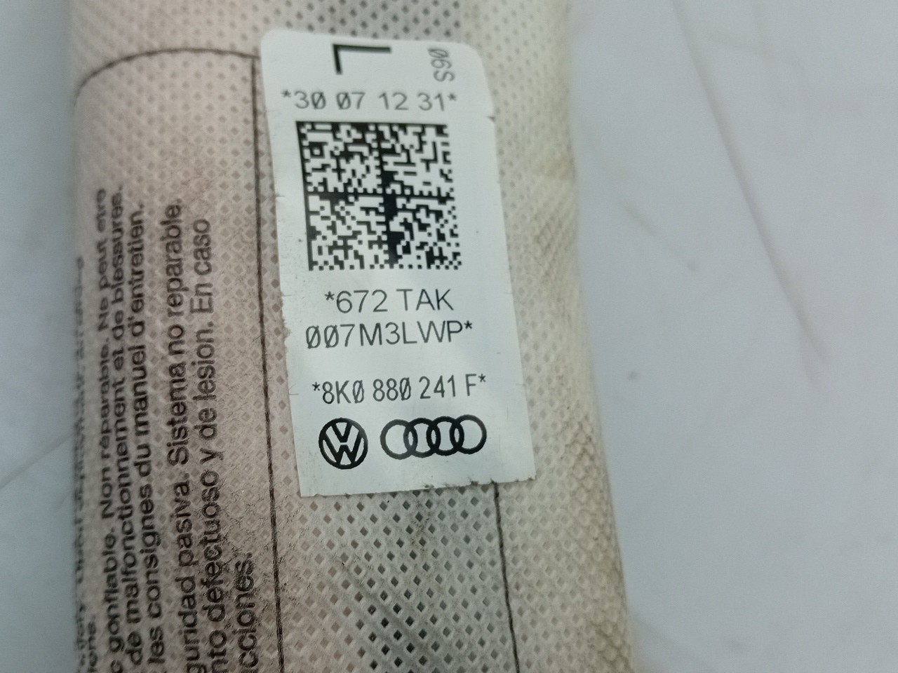 Airbag banco esquerdo AUDI A4 Avant (8K5, B8) Imagem-2
