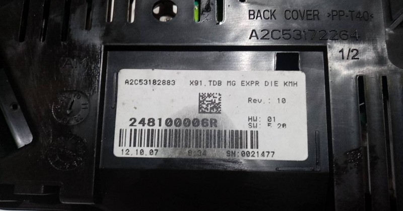 Quadro strumenti / Pannello strumenti RENAULT Laguna III (BT0/1) Imagem-2
