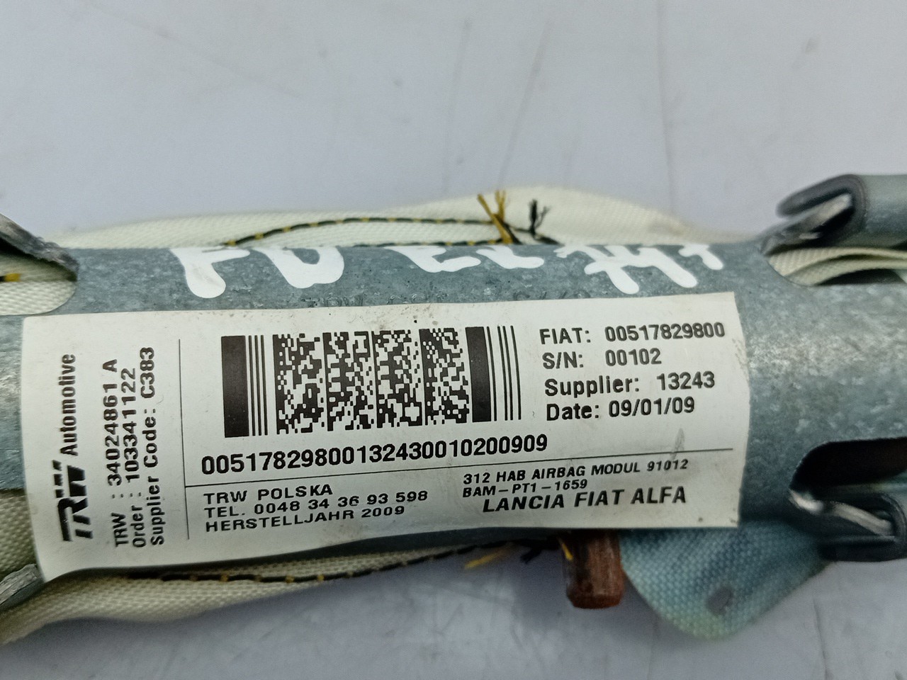 Airbag Rideau Droite FIAT 500 (312_) Imagem-2