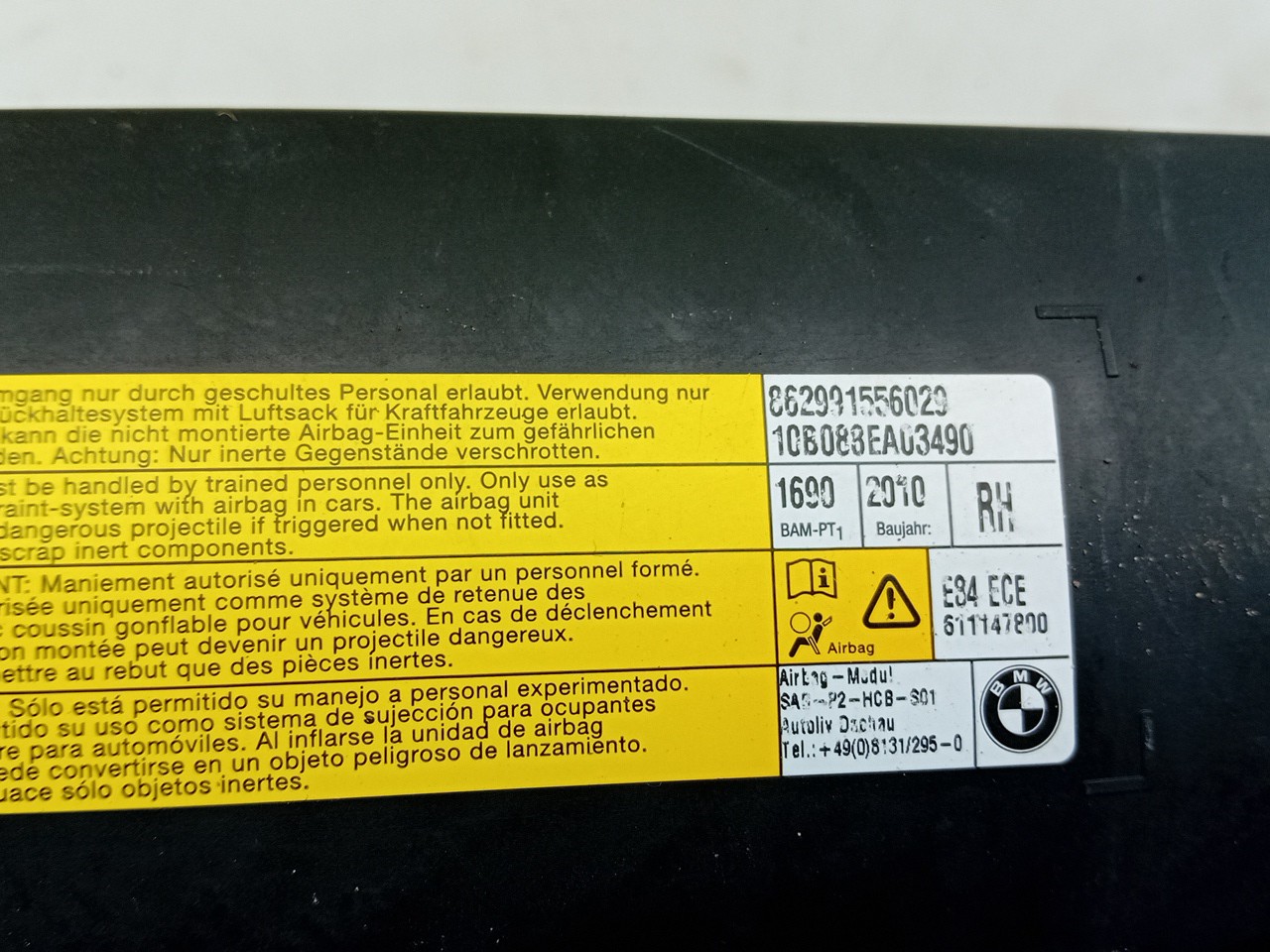 Airbag  Droite BMW X1 (E84) Imagem-2