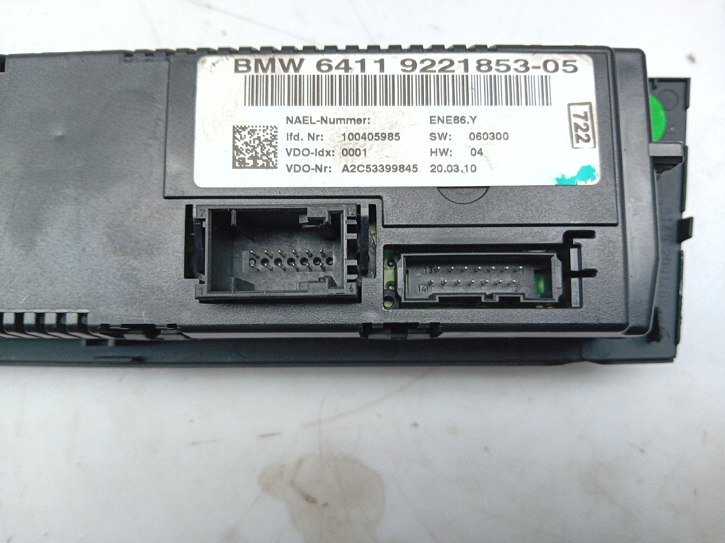 Bouton / interrupteur climatisation BMW X1 (E84) Imagem-4
