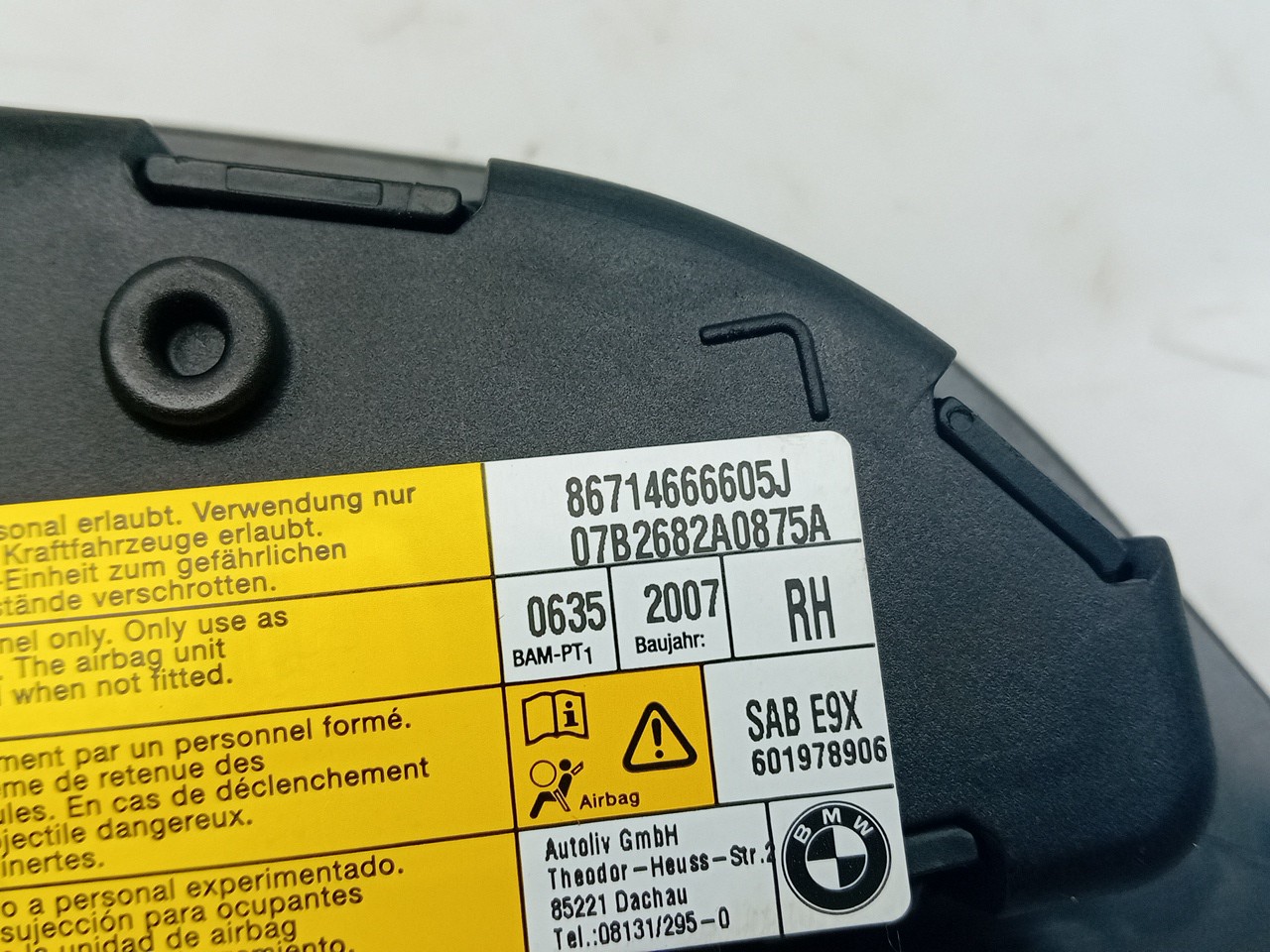 Right Seat Airbag BMW 3 Touring (E91) Imagem-3