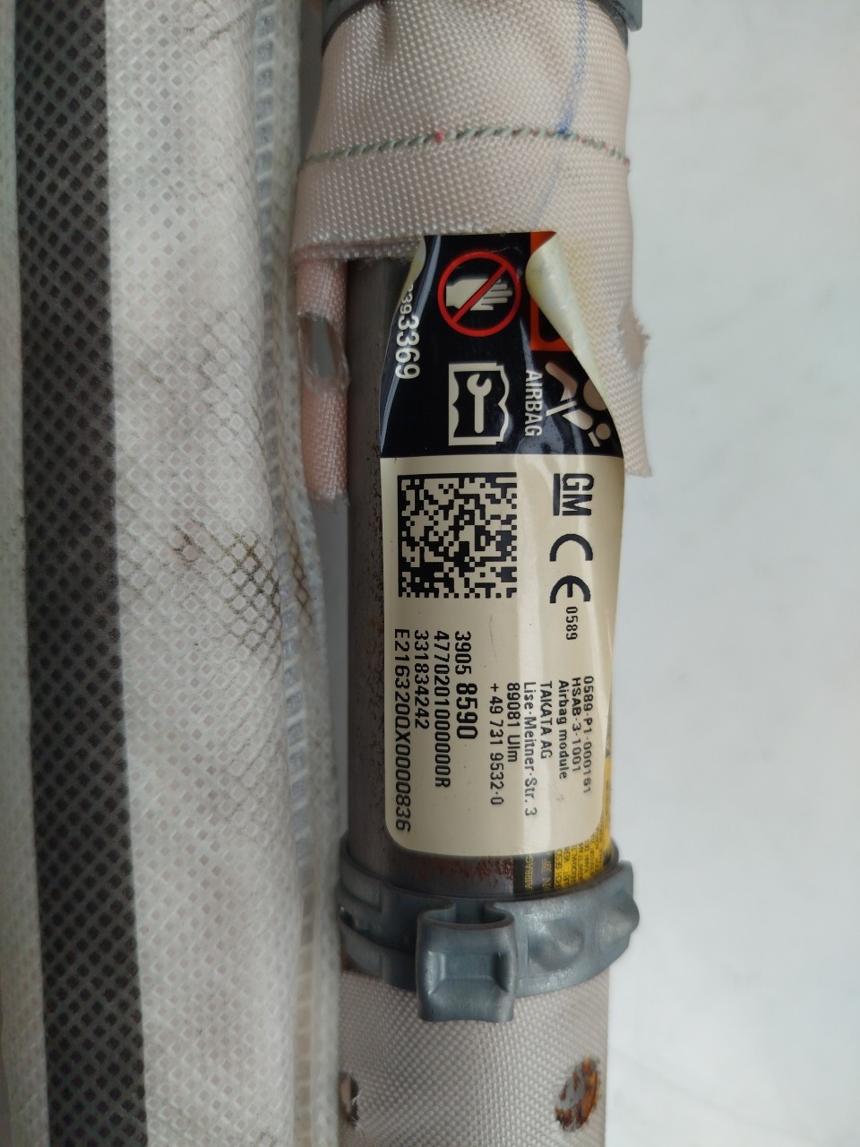 Right Curtain Airbag OPEL Astra K Imagem-2