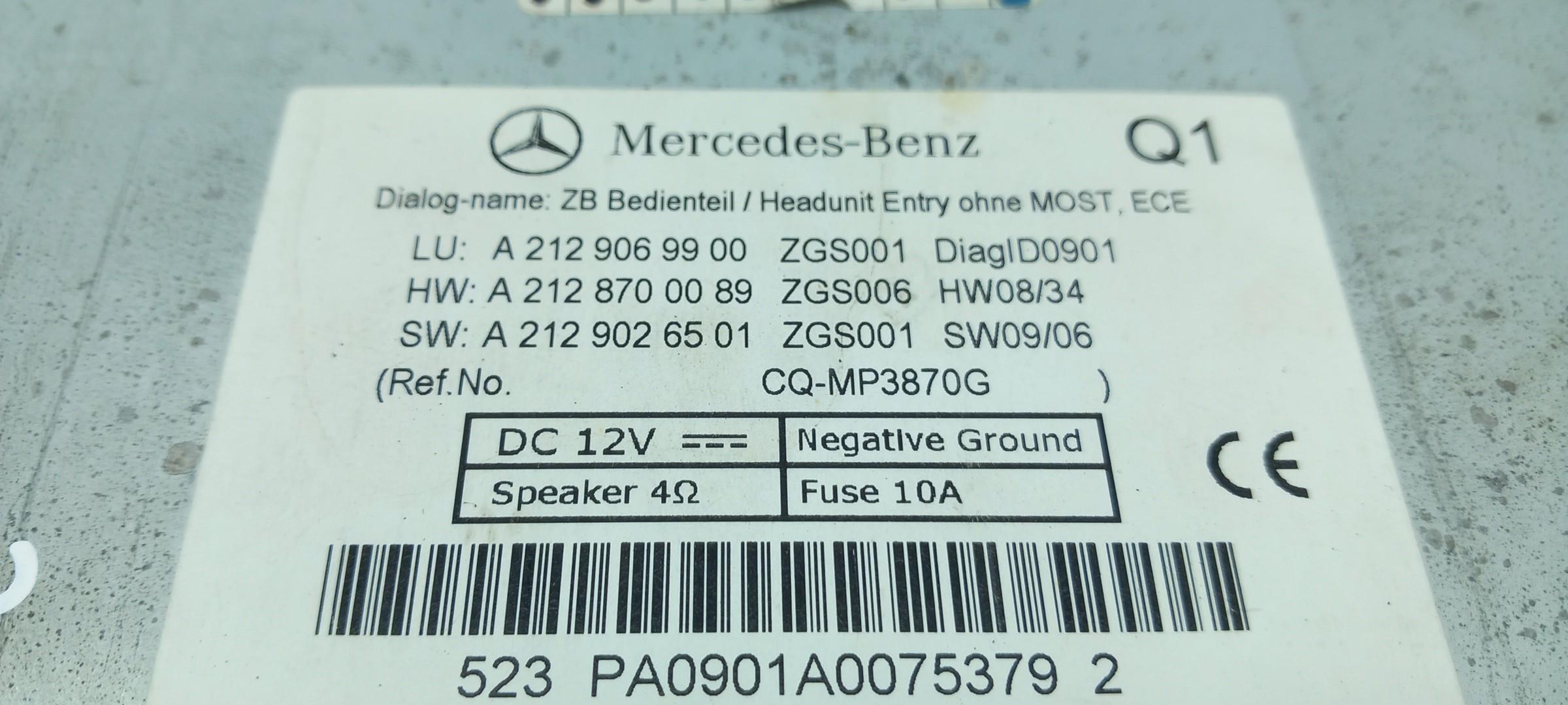 Radio / autorradio MERCEDES-BENZ Classe E (W212) Imagem-4