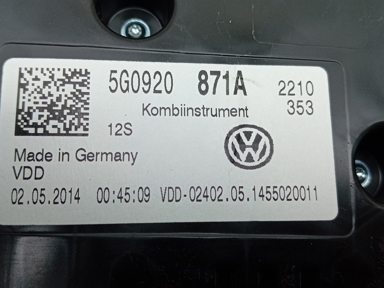 Instrument cluster VOLKSWAGEN Golf VII Variant (BA5, BV5) Imagem-4