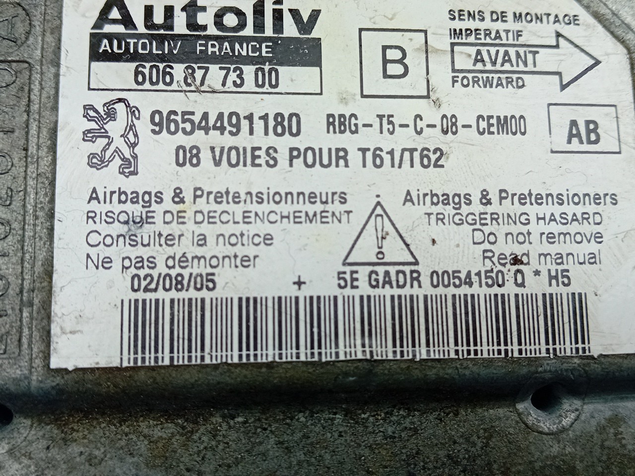Centralina airbag PEUGEOT 307 Break (3E) Imagem-3