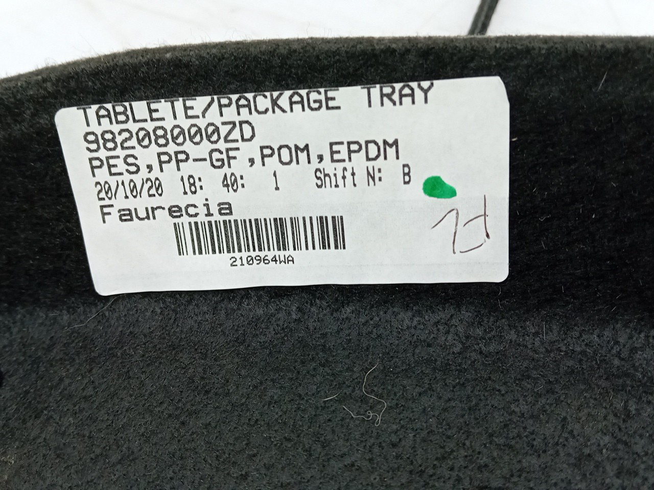 Rear Parcel shelf / trunk cover DS DS3 Crossback Imagem-3