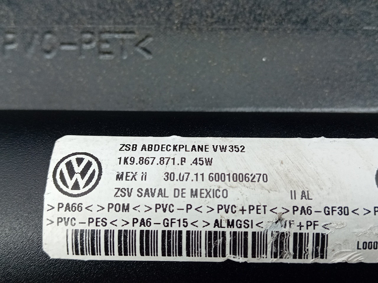 Bandeja trasera / tapa del maletero VOLKSWAGEN Golf VI Variant (AJ5) Imagem-4