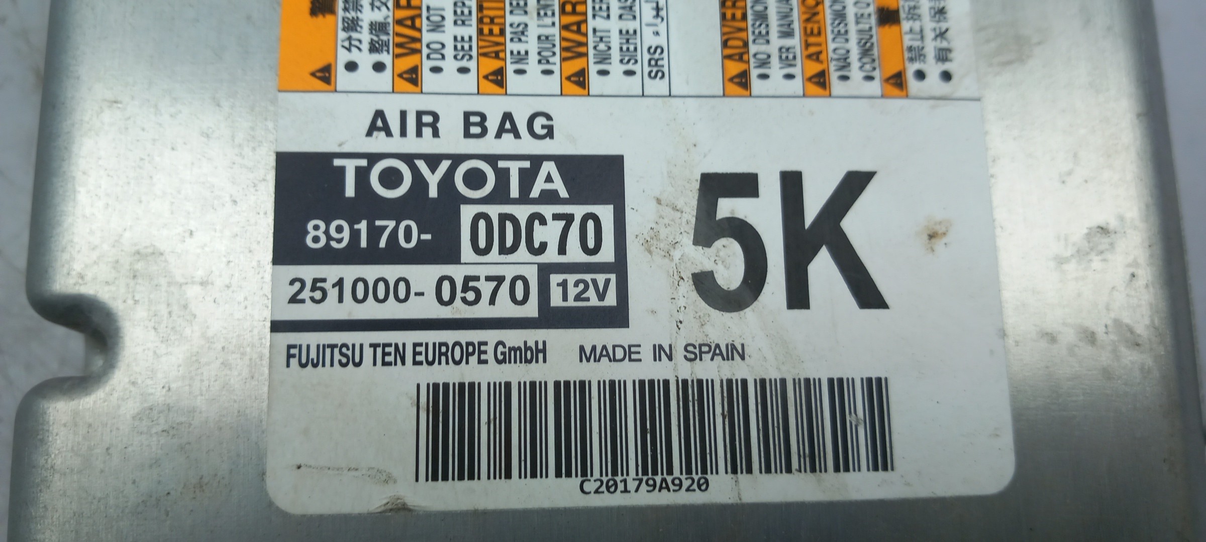 Centralina airbag TOYOTA Yaris (_P13_) Imagem-3