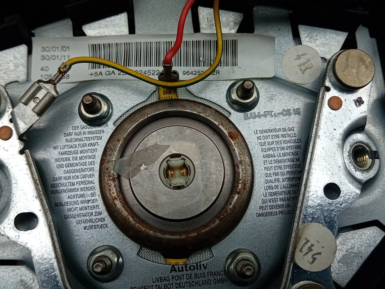 Steering Wheel Airbag PEUGEOT 206 (2A/C) Imagem-2