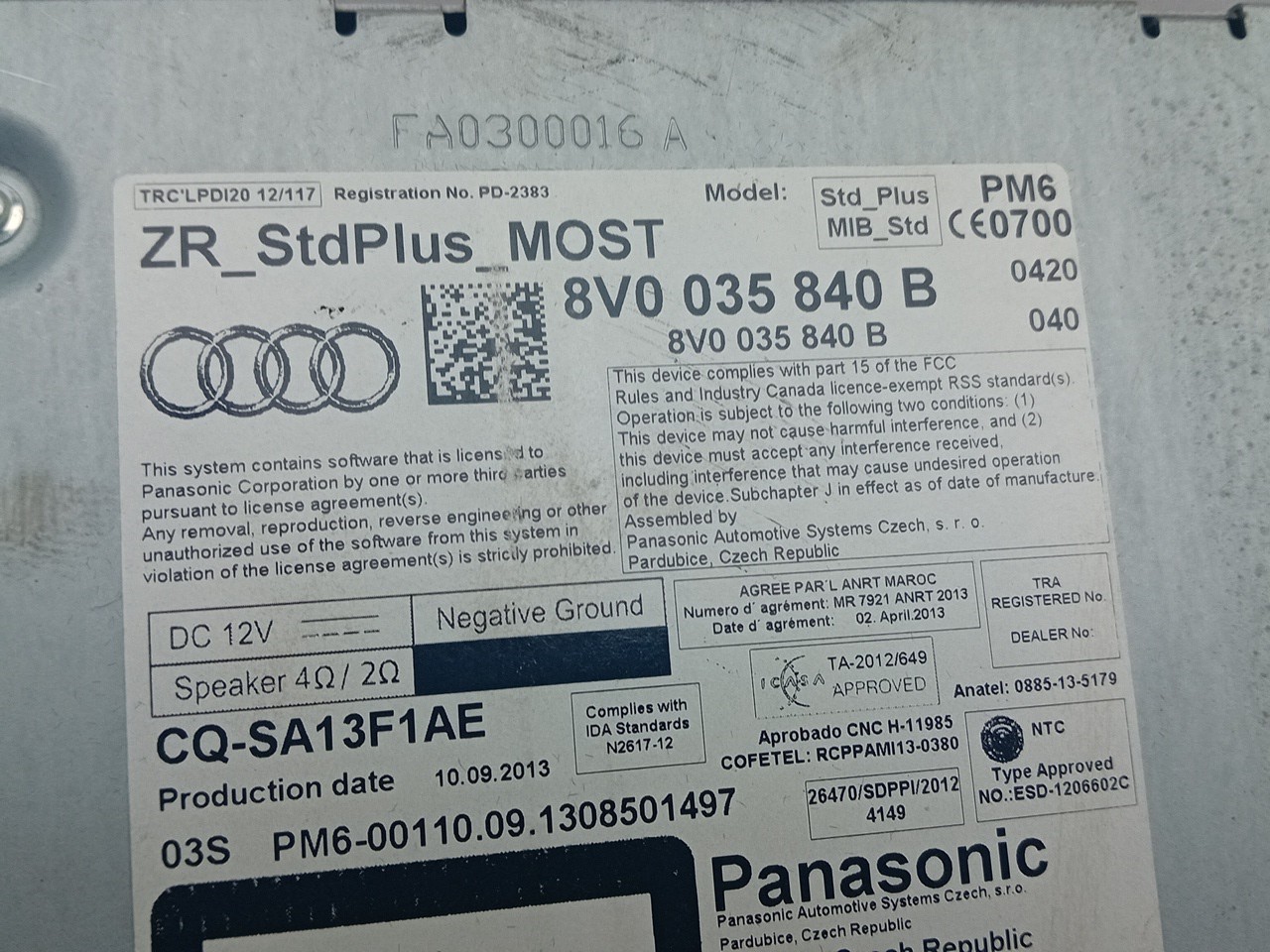 Caja / lector de CDs AUDI A3 Sportback (8VA, 8VF) Imagem-3