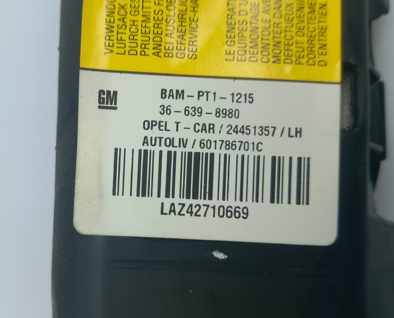 Airbag cortina esquerdo OPEL Astra H Hatchback (L48) Imagem-3