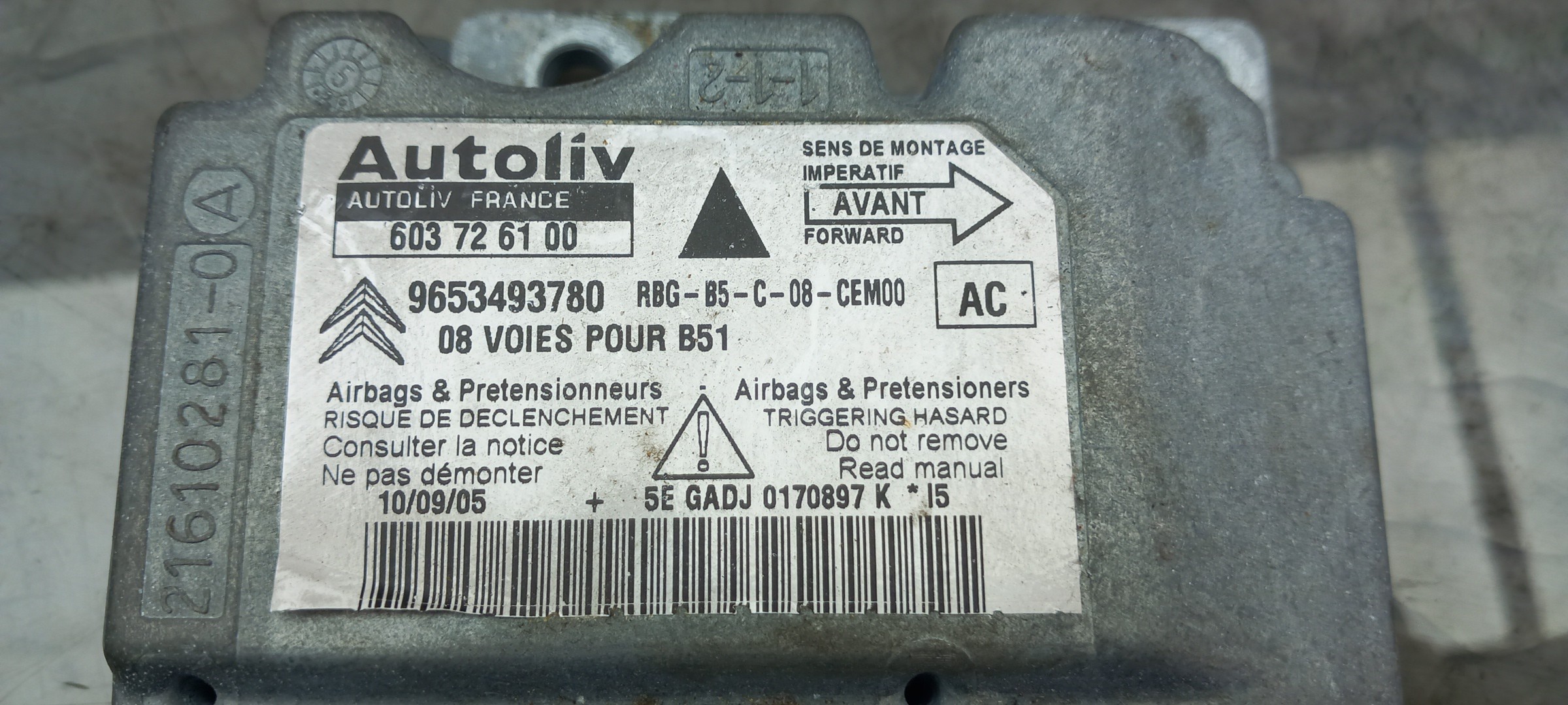 Centralina airbag CITROËN C4 I (LC_) Imagem-3