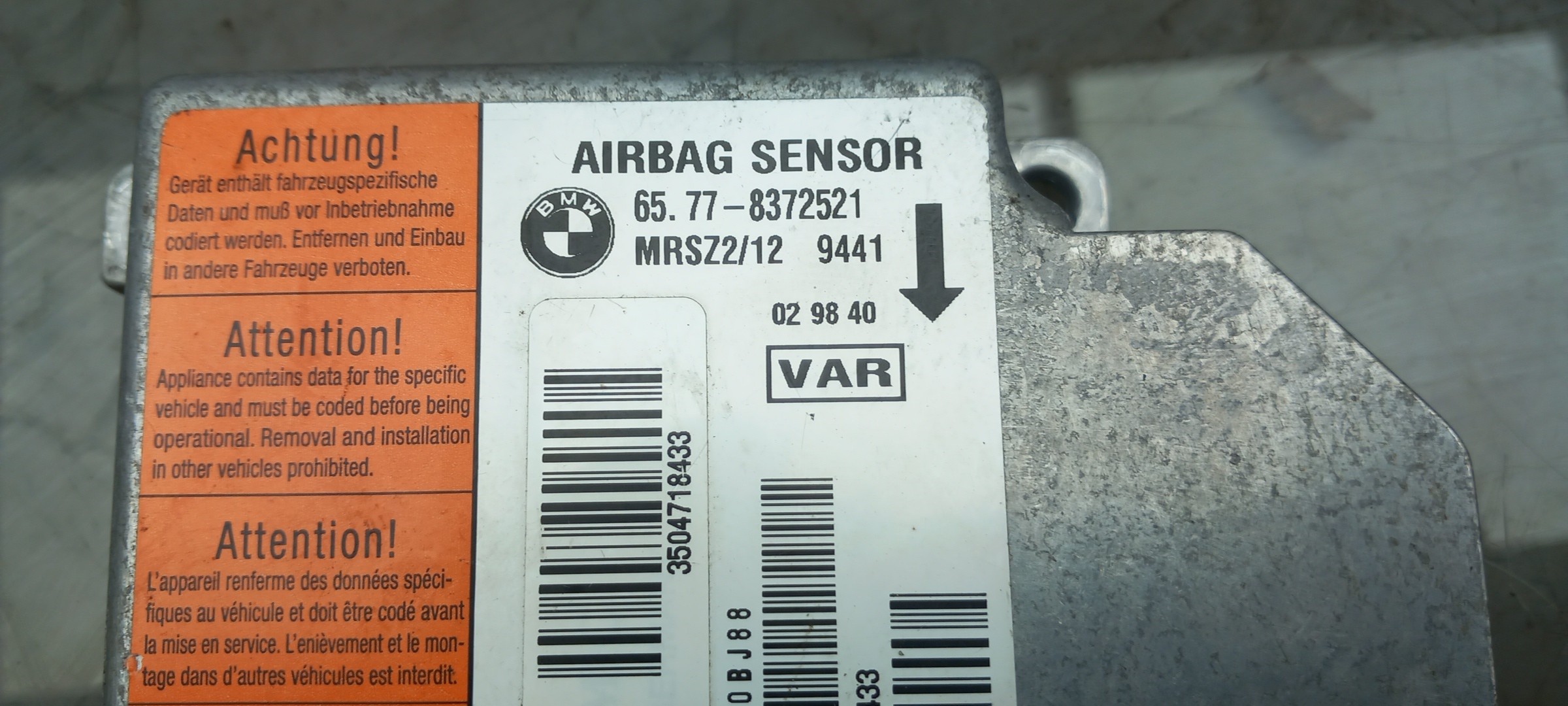 Centralina airbag BMW 5 (E39) Imagem-3