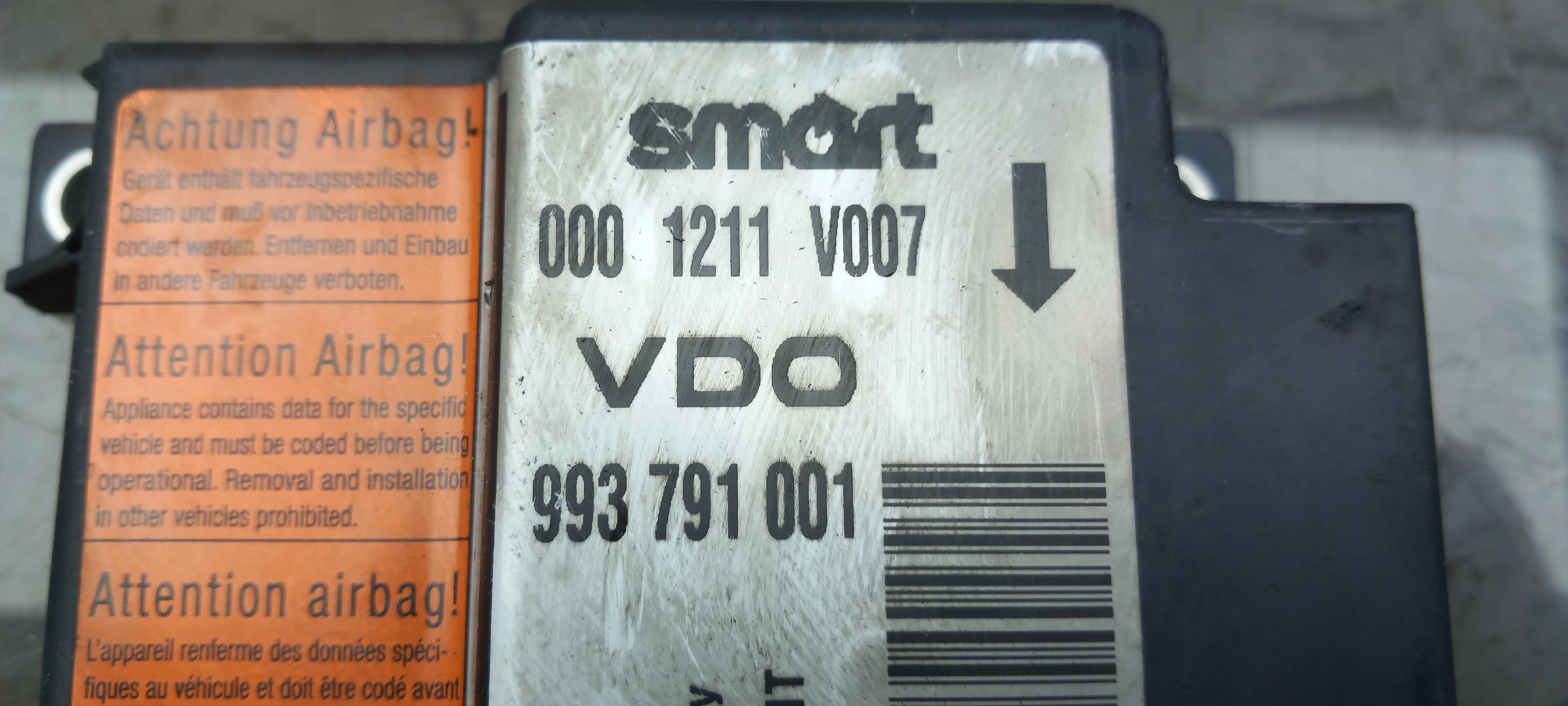 Calculateur  airbag SMART City-Coupé (450) Imagem-3