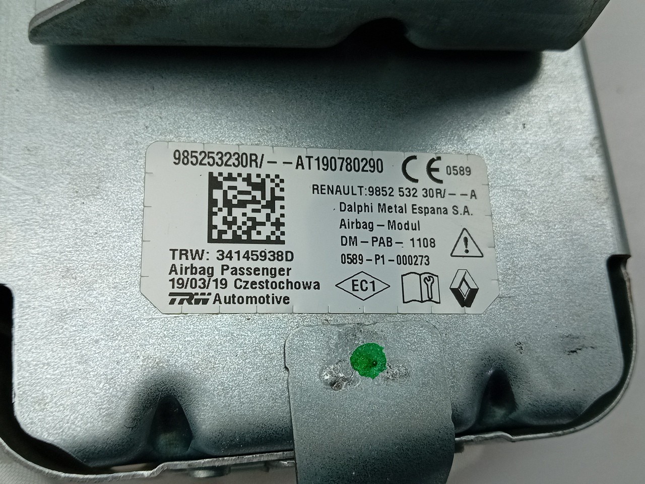 Passenger Airbag RENAULT Twingo III (BCM_) Imagem-3