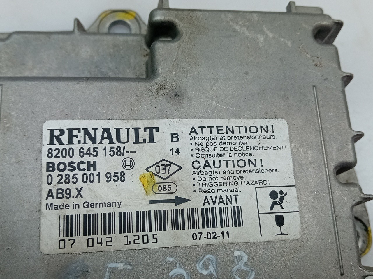 Centralina airbag RENAULT Clio III (BR0/1, CR0/1) Imagem-3