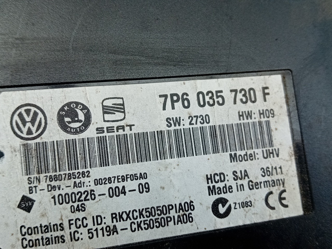 Módulo bluetooth SEAT Ibiza IV SportCoupe (6J1, 6P5) Imagem-3