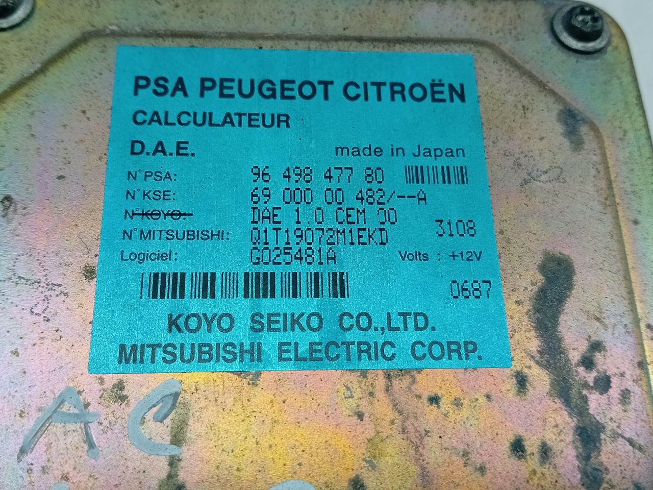 Steering Control Unit Module CITROËN C3 I (FC_) Imagem-3