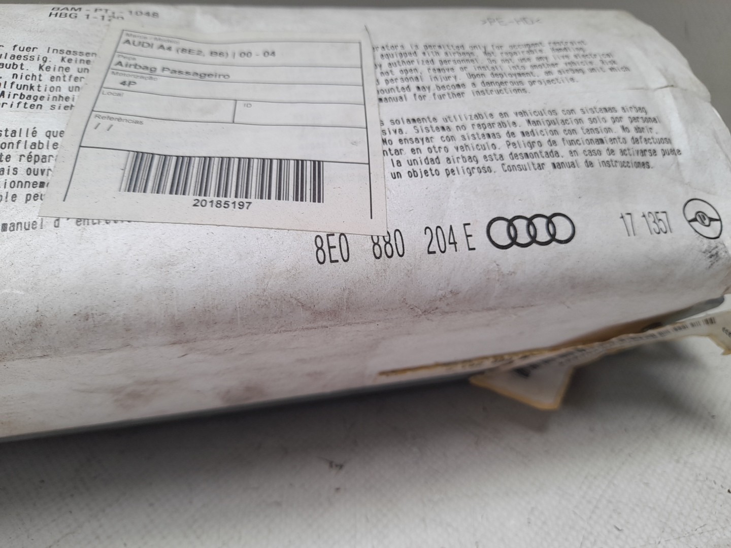 Airbag passageiro AUDI A4 (8E2, B6) Imagem-1