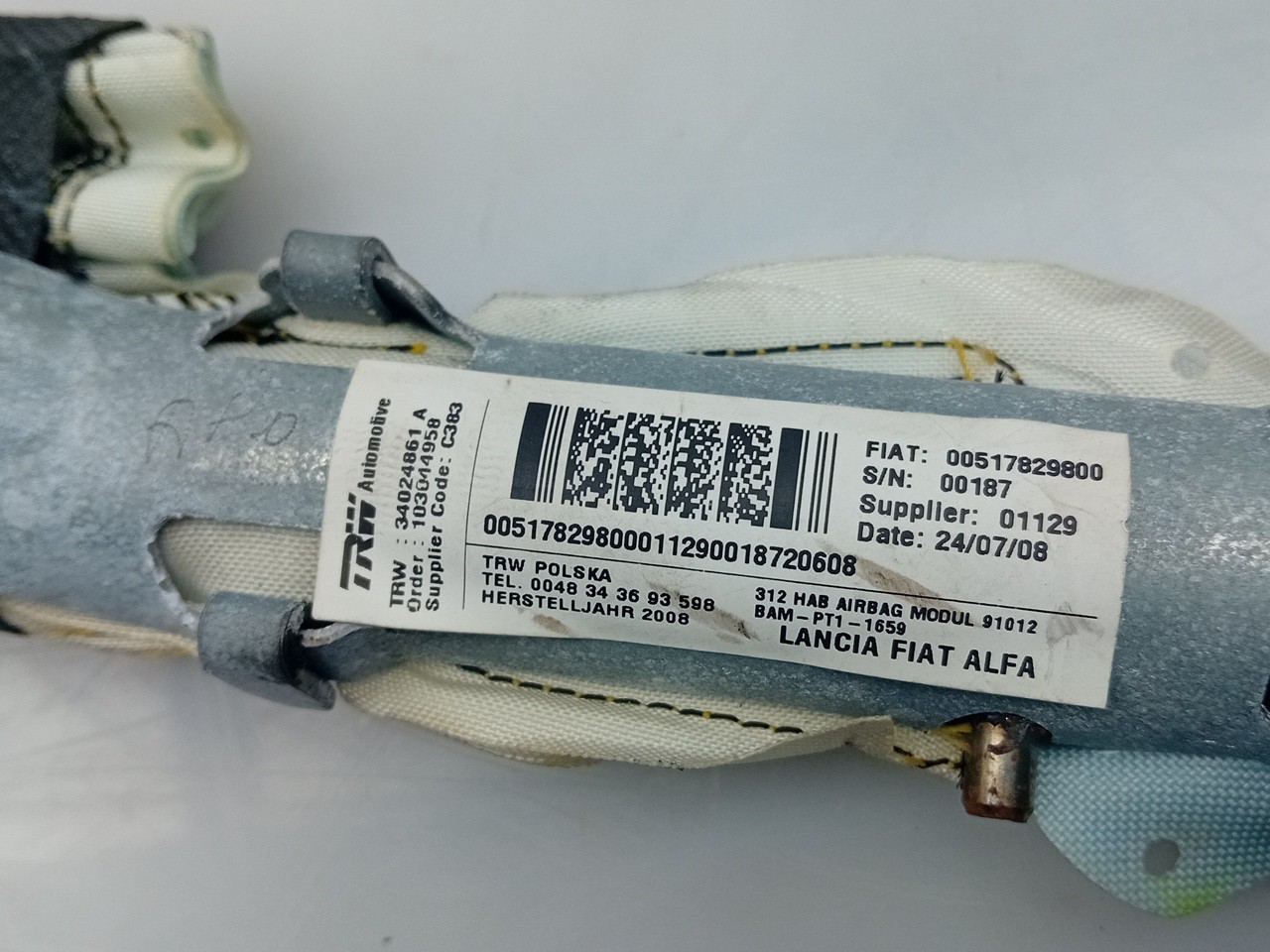 Airbag cortina direito FIAT 500 (312_) Imagem-2