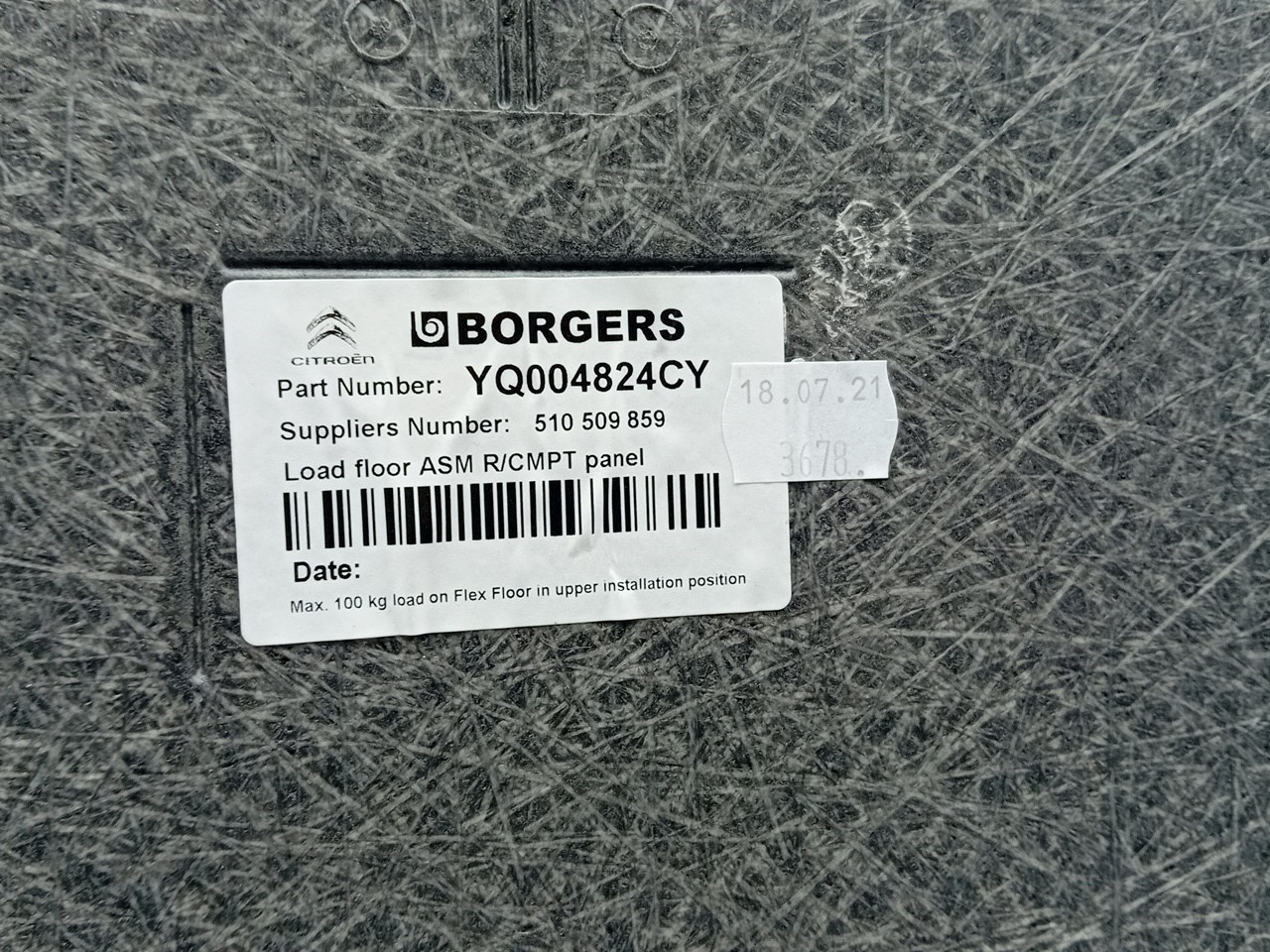 Cobertura inferior/ tapete / alcatifa da mala CITROËN C3 III (SX) Imagem-2