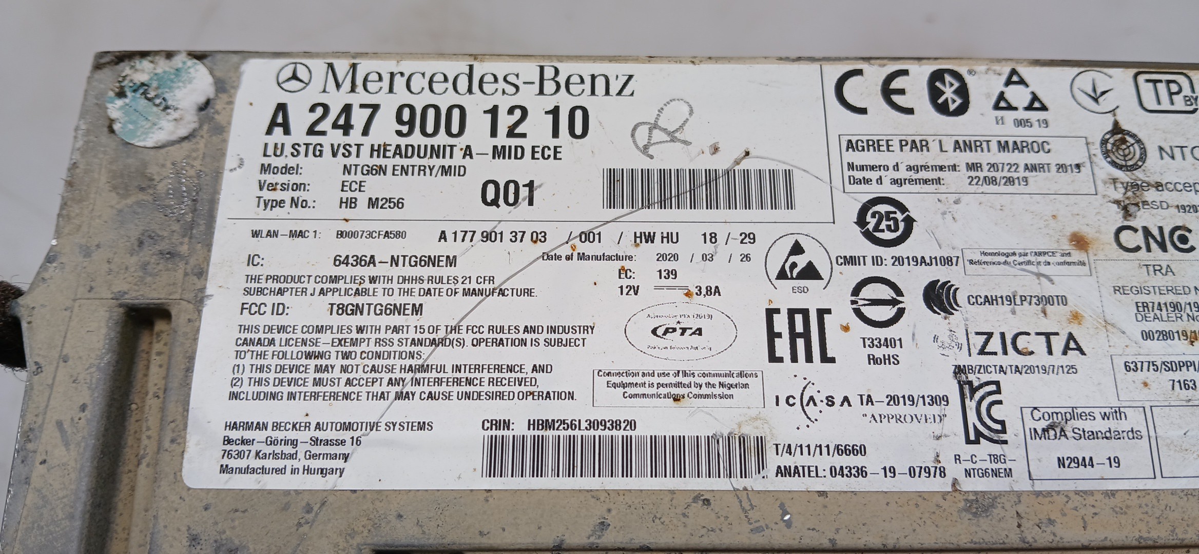 Car radio MERCEDES-BENZ GLB-Class (X247) Imagem-3