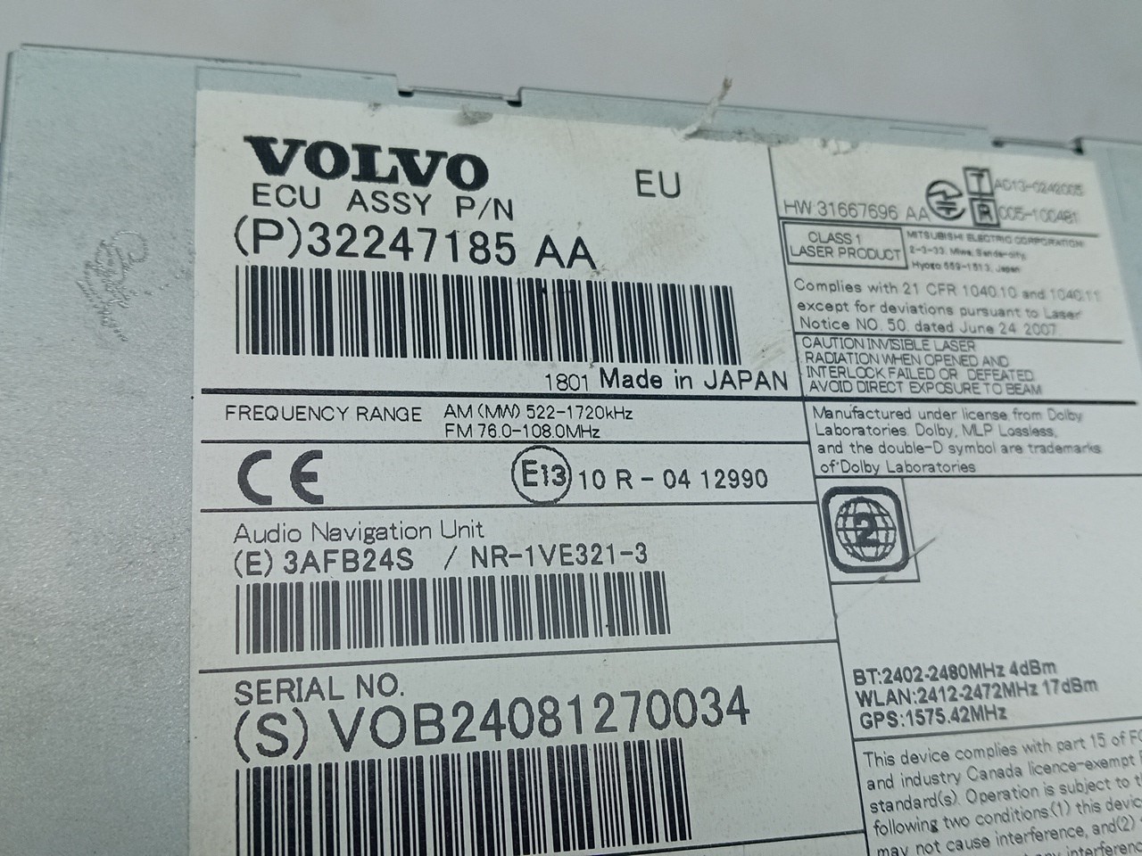Radio / autorradio VOLVO V60 I (155) Imagem-3