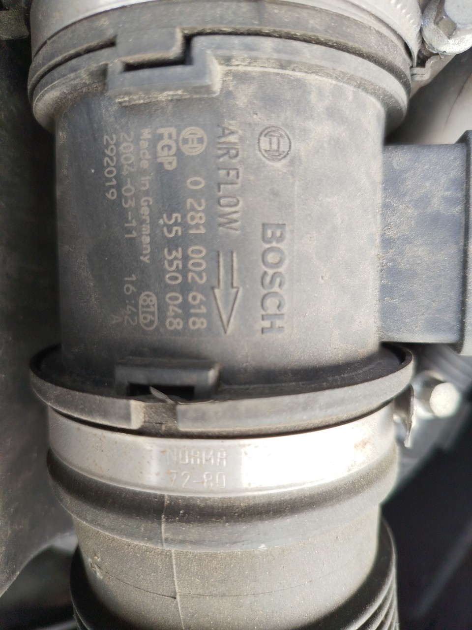 Medidor de masa de aire / Caudalímetros  OPEL Vectra C GTS Imagem-1