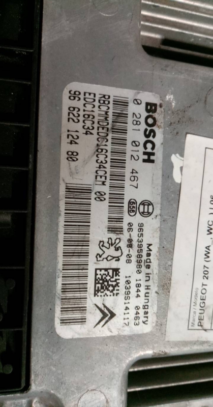 Calculateur /  Unité de contrôle moteur PEUGEOT 207 (WA_, WC_) Imagem-2