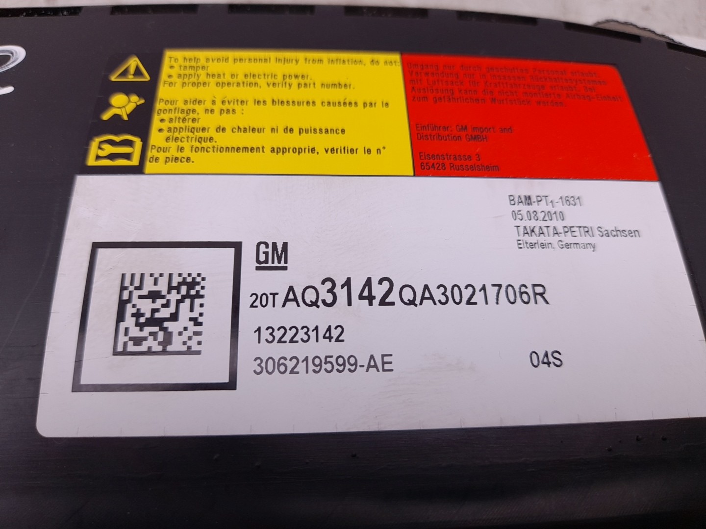 Airbag banco esquerdo OPEL Insignia A (G09) Imagem-3