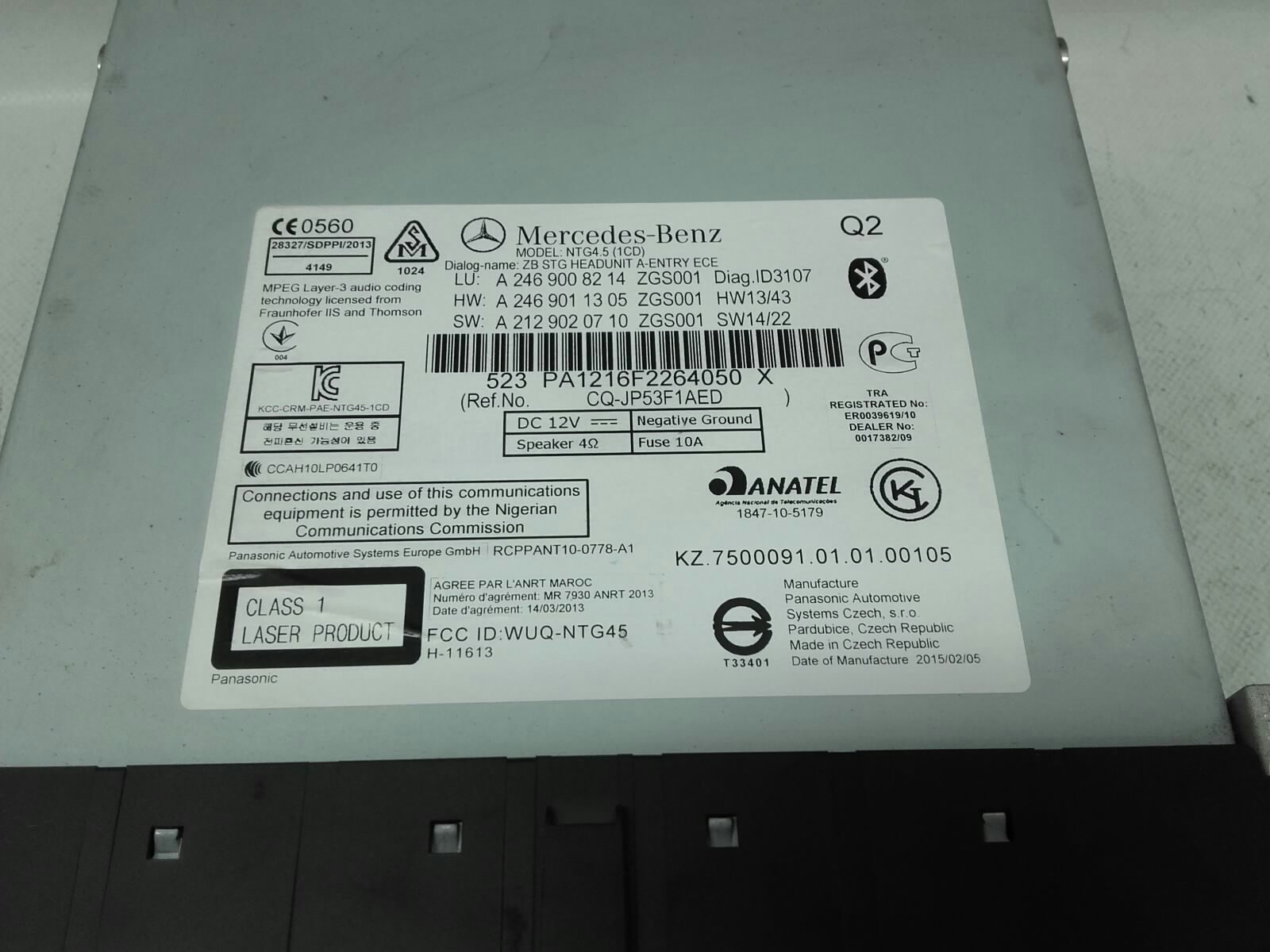 Radio / autorradio MERCEDES-BENZ GLA (X156) Imagem-2