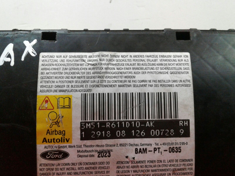 Airbag  Droite FORD C-Max (DM2) Imagem-1