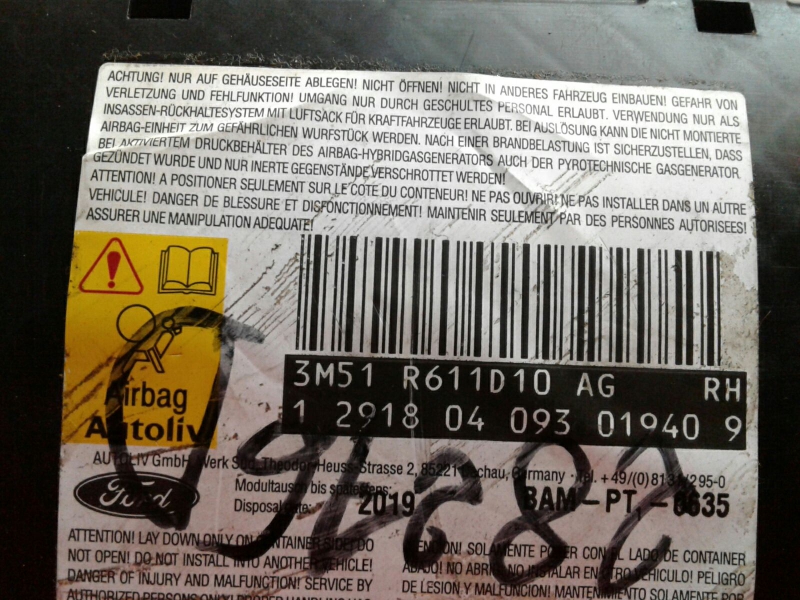 Airbag  Droite FORD C-Max (DM2) Imagem-1