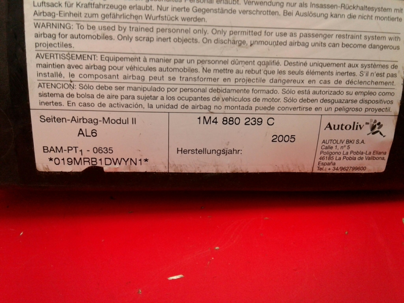 Airbag Izquierdo SEAT Leon (1M1) Imagem-1