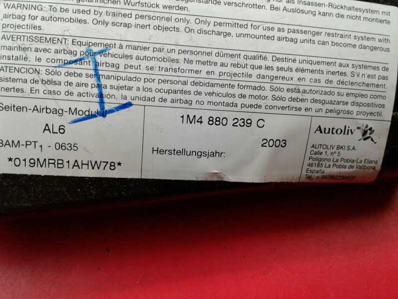 Airbag Izquierdo SEAT Leon (1M1) Imagem-5