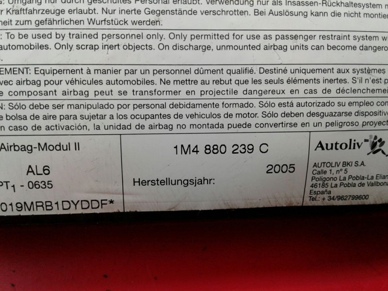 Airbag Guache SEAT Leon (1M1) Imagem-1