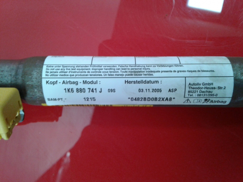 Airbag cortina esquerdo VOLKSWAGEN Golf V (1K1) Imagem-2