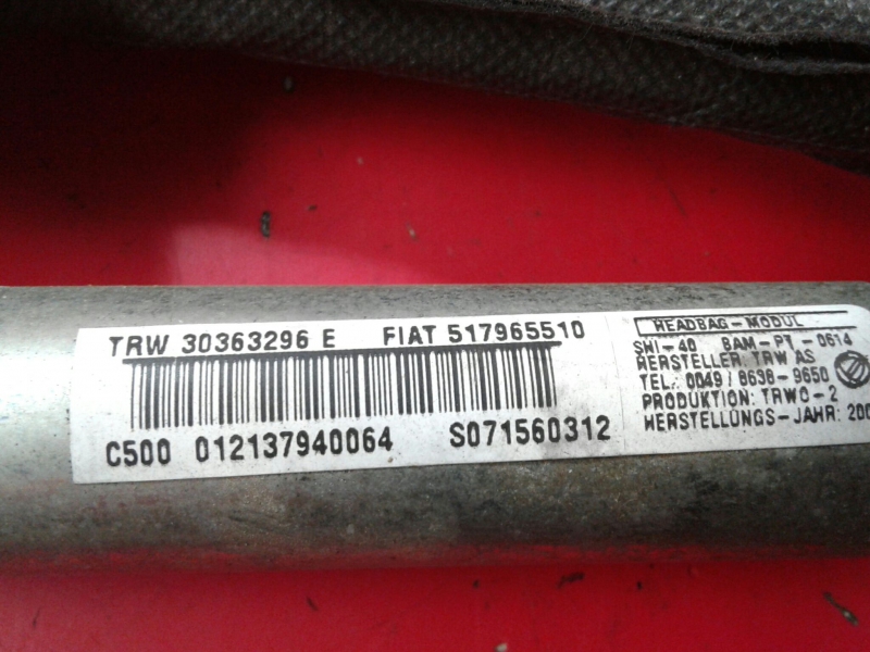 Airbag cortina esquerdo FIAT Grande Punto (199_) Imagem-1