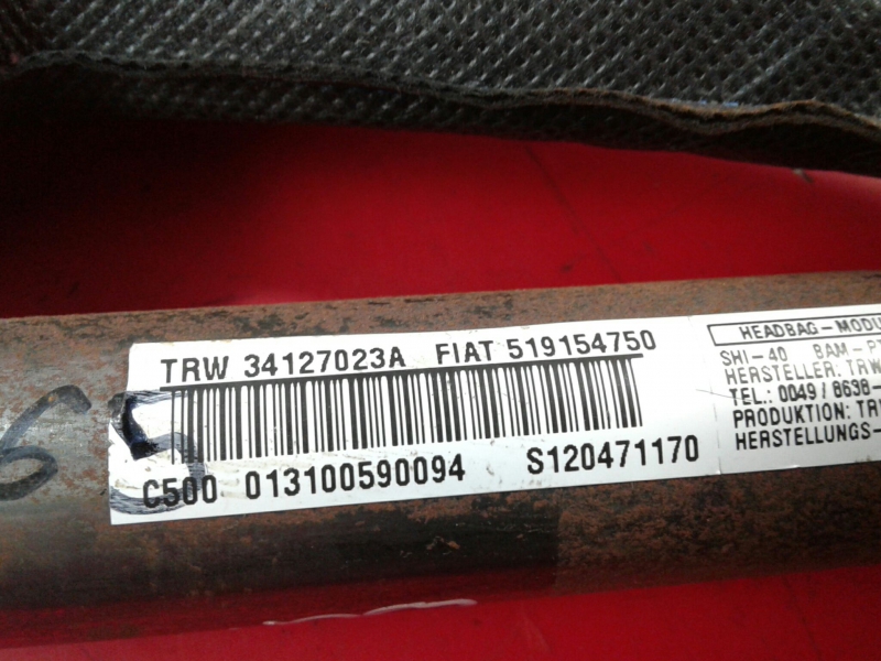 Airbag cortina esquerdo FIAT Grande Punto (199_) Imagem-1