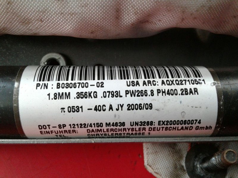 Airbag Rideau Guache CHRYSLER Voyager IV (RG, RS) Imagem-1
